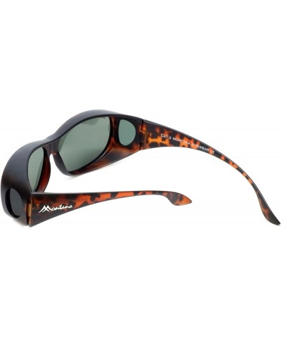 Montana Designer Polarized Fitover Sunglasses F03 63mm Matte Tortoise G15 Green $10.44 Rectangular