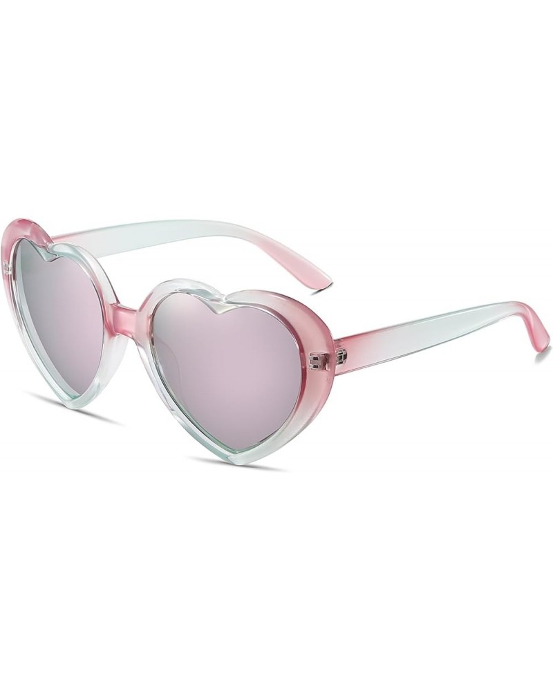 Polarized Large Heart Shaped Sunglasses Trendy Vintage Love Eyeglasses for Women Taylor Accessories Pink & Green / Mirror $10...