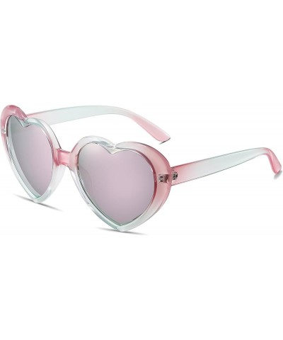 Polarized Large Heart Shaped Sunglasses Trendy Vintage Love Eyeglasses for Women Taylor Accessories Pink & Green / Mirror $10...