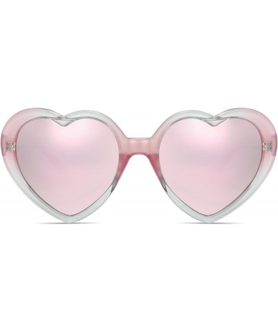 Polarized Large Heart Shaped Sunglasses Trendy Vintage Love Eyeglasses for Women Taylor Accessories Pink & Green / Mirror $10...