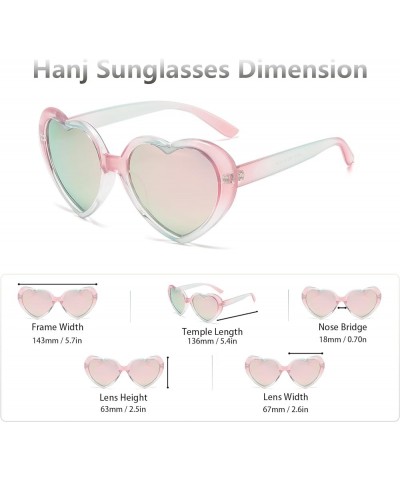 Polarized Large Heart Shaped Sunglasses Trendy Vintage Love Eyeglasses for Women Taylor Accessories Pink & Green / Mirror $10...