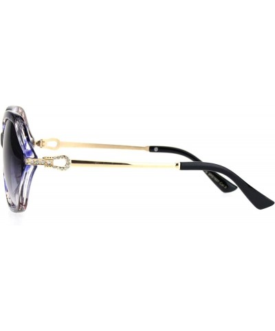 Rhinestone Iced Hinge Side Exposed Lens Plastic Butterfly Sunglasses Purple Brown Tortoise $9.15 Butterfly