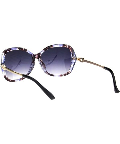 Rhinestone Iced Hinge Side Exposed Lens Plastic Butterfly Sunglasses Purple Brown Tortoise $9.15 Butterfly