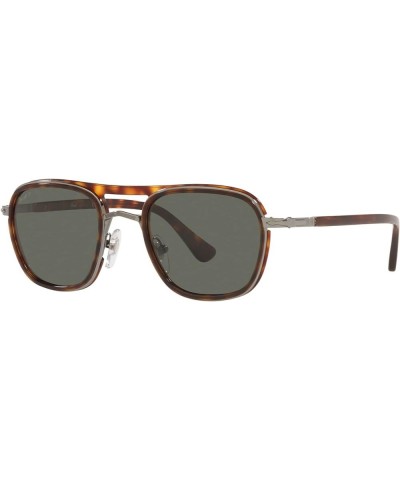 PO2484S Square Sunglasses Gunmetal/Havana/Green Polarized $149.60 Square