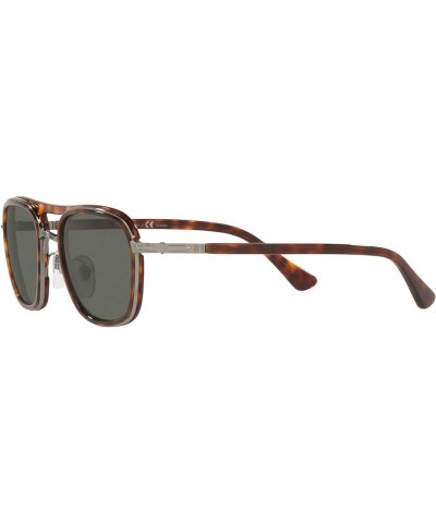 PO2484S Square Sunglasses Gunmetal/Havana/Green Polarized $149.60 Square