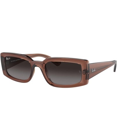 Women's Rb4395 Kiliane Square Sunglasses Transparent Brown/Grey Gradient Polarized $80.64 Square