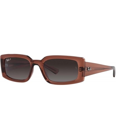 Women's Rb4395 Kiliane Square Sunglasses Transparent Brown/Grey Gradient Polarized $80.64 Square