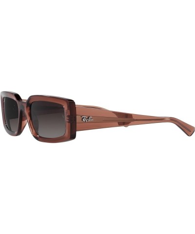 Women's Rb4395 Kiliane Square Sunglasses Transparent Brown/Grey Gradient Polarized $80.64 Square