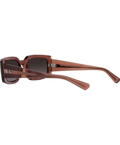 Women's Rb4395 Kiliane Square Sunglasses Transparent Brown/Grey Gradient Polarized $80.64 Square