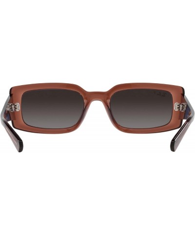 Women's Rb4395 Kiliane Square Sunglasses Transparent Brown/Grey Gradient Polarized $80.64 Square