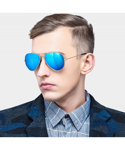 Polarized Sunglasses Unisex Anti-ultraviolet Eyeglasses Fashion Colorful Sunglasses Classic Pilot Driving Glasses 3025 GOLD-B...