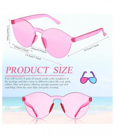 12 Pack Colored Glasses Round Rimless Sunglasses Transparent Candy Colored Sunglasses Tinted Eyewear Cool Sunglasses Assorted...