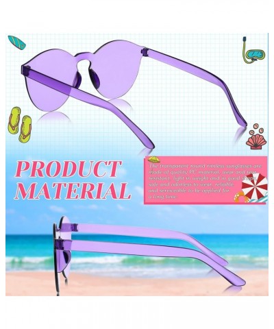 12 Pack Colored Glasses Round Rimless Sunglasses Transparent Candy Colored Sunglasses Tinted Eyewear Cool Sunglasses Assorted...