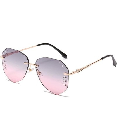 Rimless Men and Women Outdoor Vacation Sunglasses Sunglasses Womens (Color : Khaki, Size : Medium) Medium G $18.09 Rimless