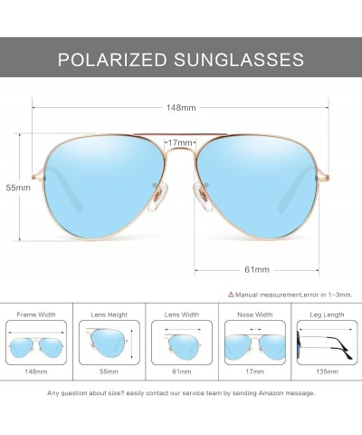 Polarized Sunglasses Unisex Anti-ultraviolet Eyeglasses Fashion Colorful Sunglasses Classic Pilot Driving Glasses 3025 GOLD-B...