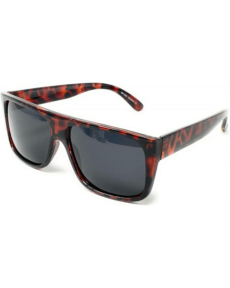 My Shades - Classic Old School Flat Top Easy E OG Retro Square Sunglasses Tortoise, Polarized Smoke $6.35 Square