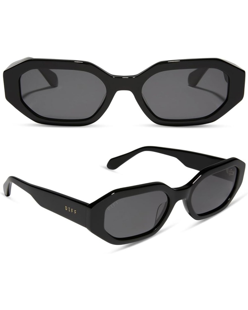 Allegra Designer Angular Sunglasses for Women UV400 Protection Black + Grey $36.00 Octagonal