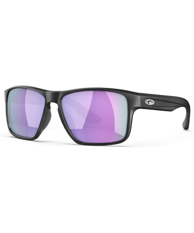 Floating Polarized Sunglasses, Water Sports Sunglasses for Men and Women Matte Black Frame/Violet Mirrored Lens $26.58 Square