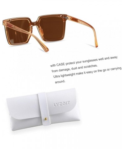 Modern Oversized Square Sunglasses Women Men Retro Womens Rimless Big Sun Glasses UV Protection Brown | Brown Lens $10.00 Square