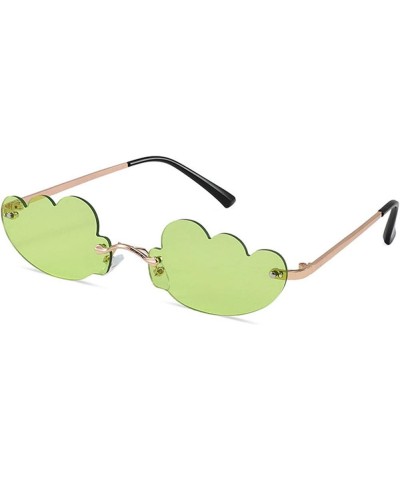 2022 Vintage Clouds Steampunk Sunglasses Fashion Rimless Cute Style Glasses Women Men Frameless Punk Glasses Green $11.13 Rim...