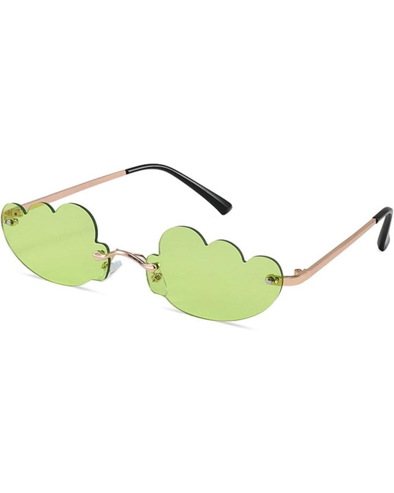 2022 Vintage Clouds Steampunk Sunglasses Fashion Rimless Cute Style Glasses Women Men Frameless Punk Glasses Green $11.13 Rim...