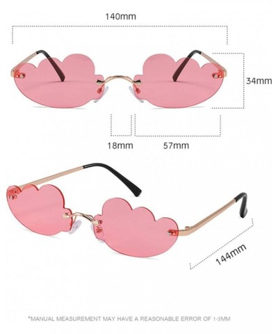 2022 Vintage Clouds Steampunk Sunglasses Fashion Rimless Cute Style Glasses Women Men Frameless Punk Glasses Green $11.13 Rim...