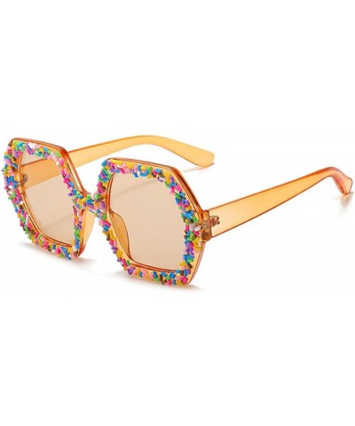 Oversized punk Irregular Sunglasses Goggle Women Men Trends Punk Sun Glasses Candy Rhinestone Shades Party Eyewear Orange $10...