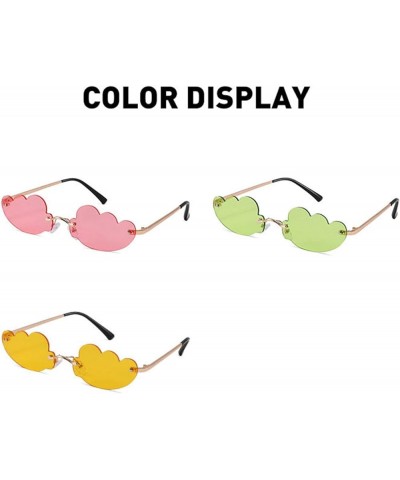 2022 Vintage Clouds Steampunk Sunglasses Fashion Rimless Cute Style Glasses Women Men Frameless Punk Glasses Green $11.13 Rim...