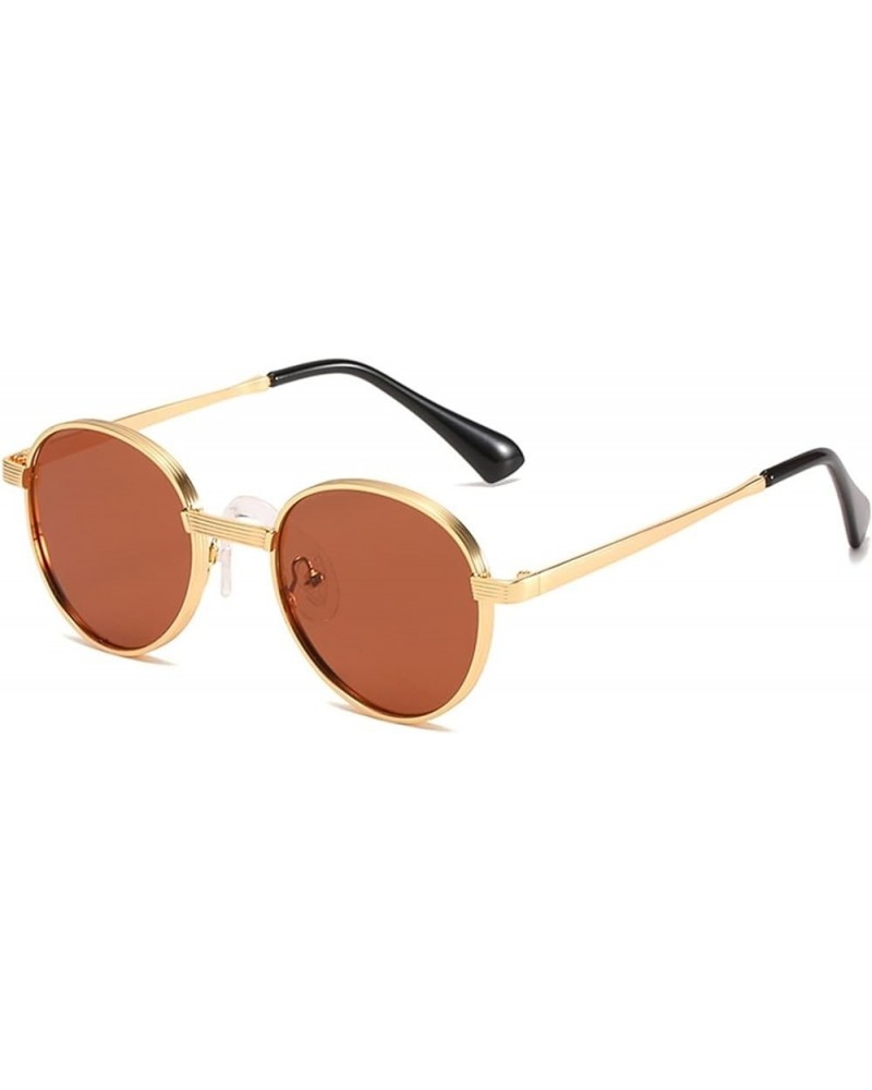 Retro Metal Small Round Frame Women Outdoor Vacation Decorative Sunglasses (Color : A, Size : 1) 1 D $14.60 Designer