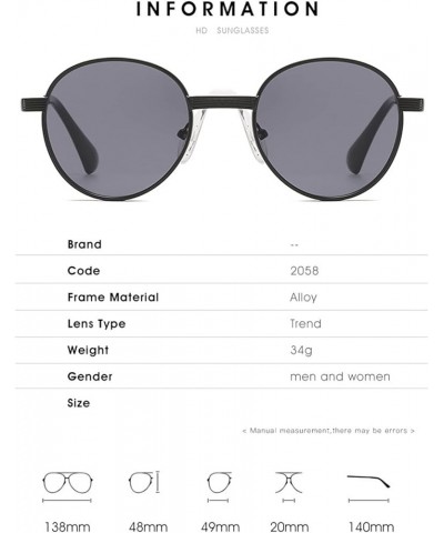 Retro Metal Small Round Frame Women Outdoor Vacation Decorative Sunglasses (Color : A, Size : 1) 1 D $14.60 Designer