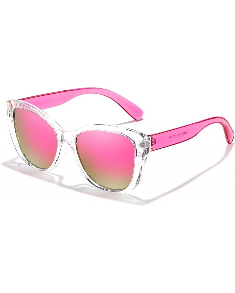 Polarized Vintage Sunglasses American Womens Square Jackie O Cat Eye Sunglasses B2451 Pink Mirror $10.25 Cat Eye