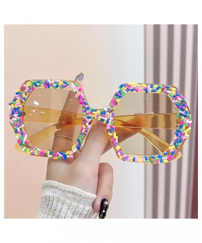 Oversized punk Irregular Sunglasses Goggle Women Men Trends Punk Sun Glasses Candy Rhinestone Shades Party Eyewear Orange $10...