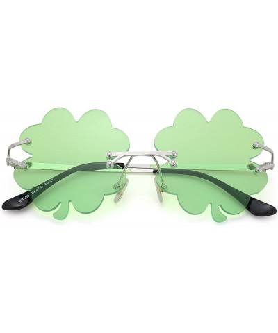 St. Patrick's Day Irish Shamrock Sunglasses Green Four Leaf Clover Leprechaun Costume Eyewear Glasses for Women Men 2 Pack - ...