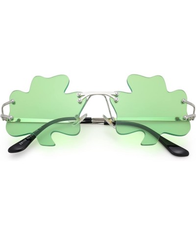 St. Patrick's Day Irish Shamrock Sunglasses Green Four Leaf Clover Leprechaun Costume Eyewear Glasses for Women Men 2 Pack - ...