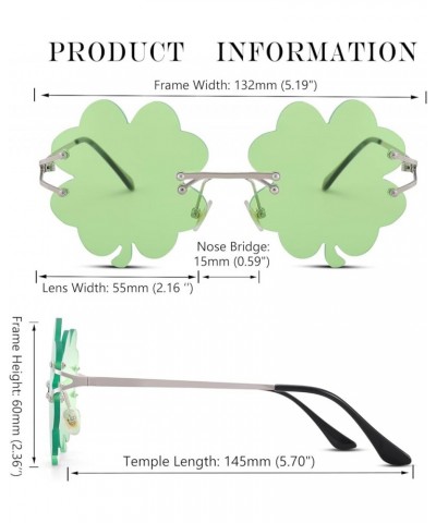 St. Patrick's Day Irish Shamrock Sunglasses Green Four Leaf Clover Leprechaun Costume Eyewear Glasses for Women Men 2 Pack - ...