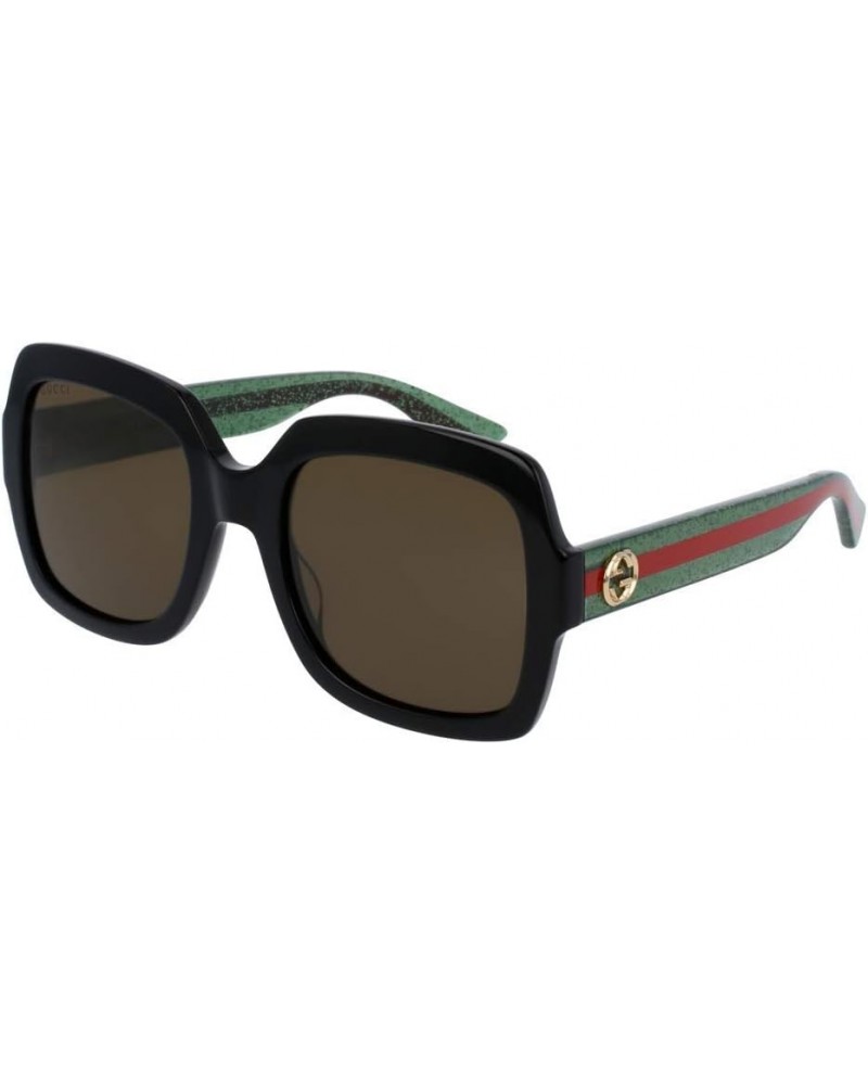 GG0036S Rectangle Sunglasses For Women + BUNDLE with Designer iWear Eyewear Care Kit Black/Green/Brown $99.30 Rectangular