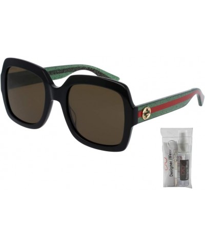 GG0036S Rectangle Sunglasses For Women + BUNDLE with Designer iWear Eyewear Care Kit Black/Green/Brown $99.30 Rectangular