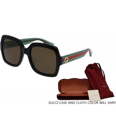 GG0036S Rectangle Sunglasses For Women + BUNDLE with Designer iWear Eyewear Care Kit Black/Green/Brown $99.30 Rectangular