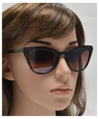 Retro Cat Eye Sunglasses with Flat Lens for Women 100% UV Protection Tortoise + Brown Gradient Lens $9.50 Cat Eye