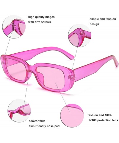 Rectangle Sunglasses for Women Narrow Square Frame UV400 Protection Retro Driving Glasses Vintage Fashion Red SMOKE $9.02 Square