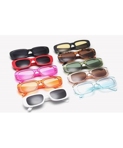 Rectangle Sunglasses for Women Narrow Square Frame UV400 Protection Retro Driving Glasses Vintage Fashion Red SMOKE $9.02 Square