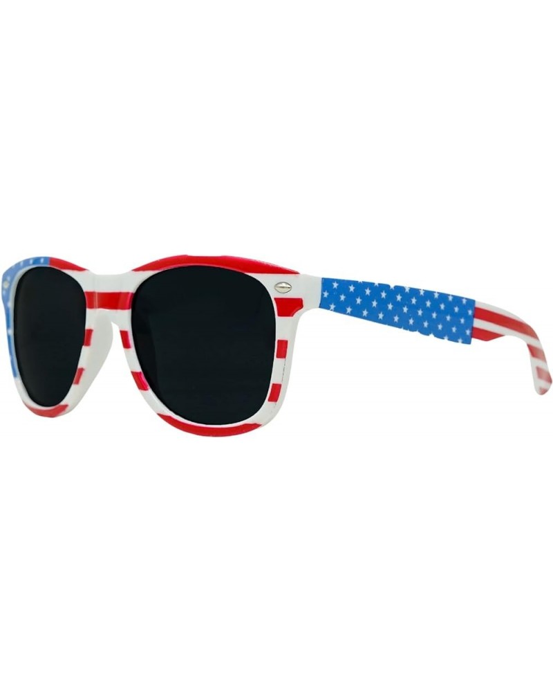 Sunglasses Womens Men Polarized Classic Retro Trendy USA Bachelorette Solid Plain Party Unisex Usa Flag $10.00 Oval