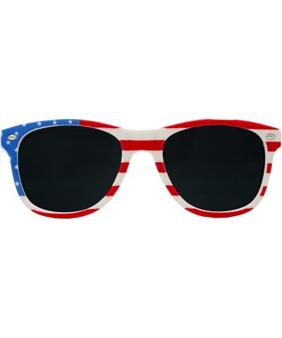 Sunglasses Womens Men Polarized Classic Retro Trendy USA Bachelorette Solid Plain Party Unisex Usa Flag $10.00 Oval