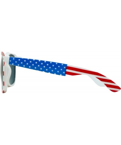 Sunglasses Womens Men Polarized Classic Retro Trendy USA Bachelorette Solid Plain Party Unisex Usa Flag $10.00 Oval