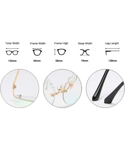 Fashion Unique Love Heart Tear Shape Sunglasses Women Colorful Rimless Eyewear Vintage Clear Ocean Lens Female Sun Glasses Br...