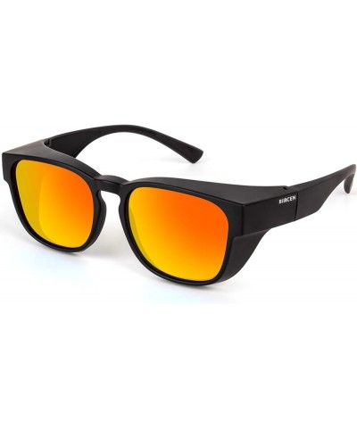 Polarized Fit Over Sunglasses: Wrap Around Over Glasses Sunglass for Men Women UV Protection Da-black Frame Orange Lens $12.0...