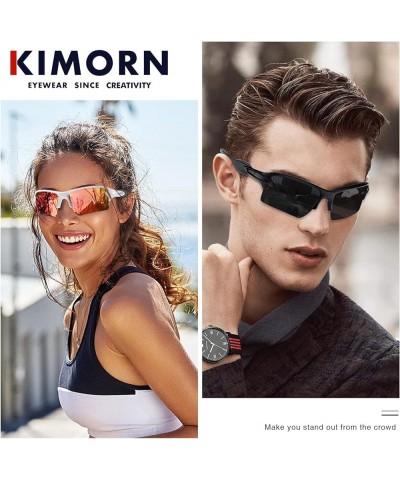 Sunglasses Men and Womens Polarized Sports Sun Glasses K1463 Matte White Frame Red Lens $12.99 Sport