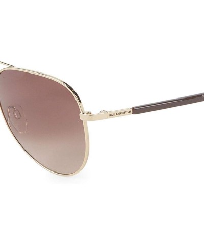 Karl Lagerfeld 57MM Goldtone Borde Aviator Womens Sunglasses, Style KL292S/Color Gold, Logo Arm Bars & Karl Lagerfeld Embosse...