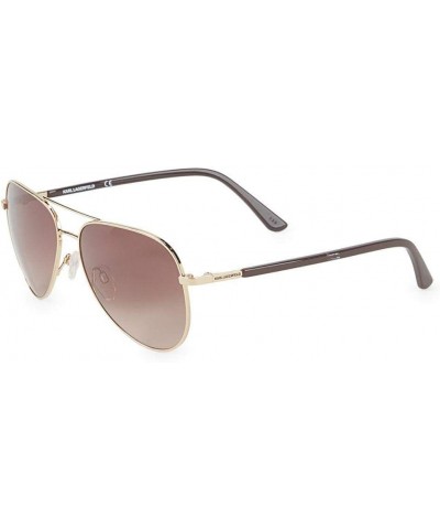 Karl Lagerfeld 57MM Goldtone Borde Aviator Womens Sunglasses, Style KL292S/Color Gold, Logo Arm Bars & Karl Lagerfeld Embosse...