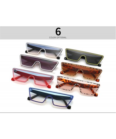 2021 Women Flat Top Shield Style Sunglasses Vintage Brand Design UV400 Sun Glasses Gray $11.15 Square